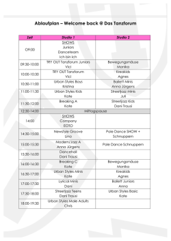 Ablaufplan – Welcome back @ Das Tanzforum