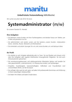 Systemadministrator (m/w)