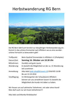 Herbstwanderung RG Bern