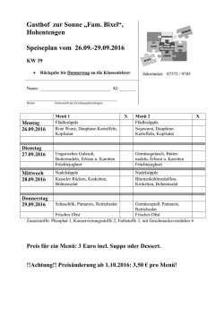 Essensplan KW 39 - Göge