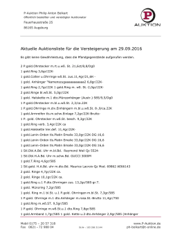 Aktuelle Versteigerungsliste - P