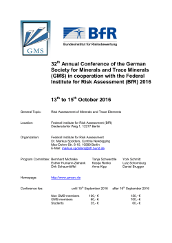 32th Annual Conference of the German Society for Minerals and