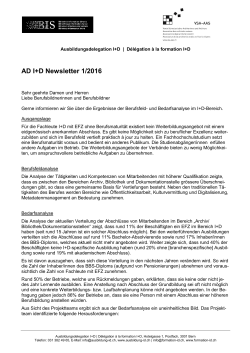 Newsletter AD I+D 1/2016 - Ausbildungsdelegation Information