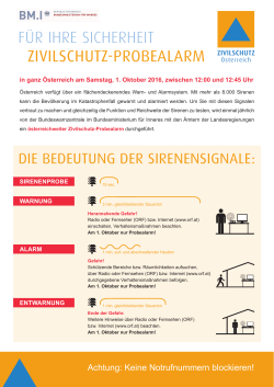Plakat Zivilschutz Probealarm 2016 Deutsch