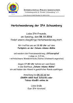 Herbstwanderung der IPA Schaumberg