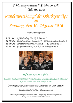 Sonntag, den 30. Oktober 2016 - Schützengesellschaft Schönram eV