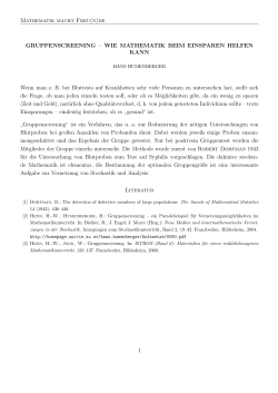 Gruppenscreening - Wie Mathematik beim Einsparen helfen kann
