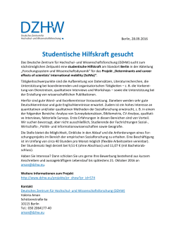 Studentische Hilfskraft gesucht - Deutsches Zentrum für Hochschul