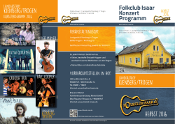 herbst 2016 kienberg/Trogen Folkclub Isaar Konzert Programm