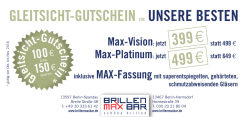 Gleitsicht-Gutschein f&uuml;r unsere Besten