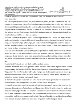 Predigt vom 25. September - Hoffnungskirche zu Pankow