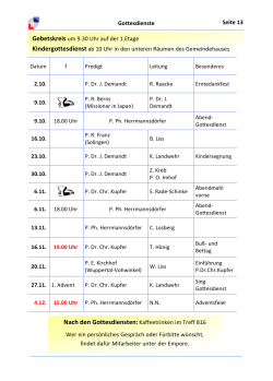 Gottesdienstplan