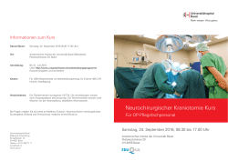 Neurochirurgischer Kraniotomie Kurs