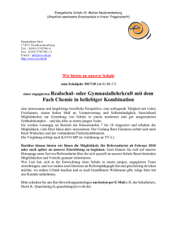 einer engagierten Realschul- oder Gymnasiallehrkraft mit dem Fach