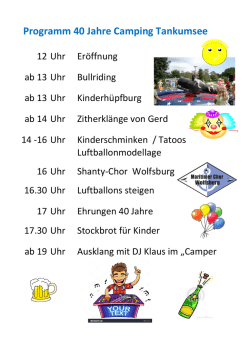 Programm 40 Jahre Camping Tankumsee