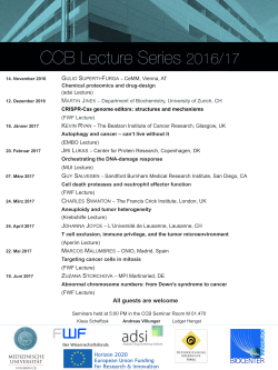 CCB Lecture Series 2016/17