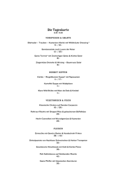 Die Tageskarte - Restaurant St. Georg, Ernen