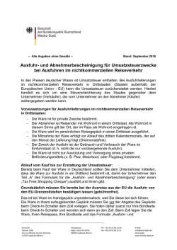 Mehrwertsteuerbescheinigungen