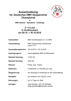Ausschreibung - MSC Großheubach