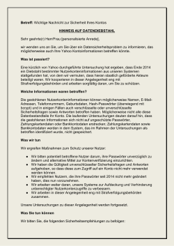 Betreff: Wichtige Nachricht zur Sicherheit Ihres Kontos
