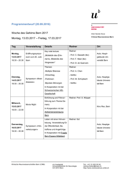 Provisorisches Programm Brainweek Bern 2017