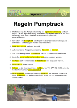 Regeln Pumptrack - Spielbrache Wyssloch