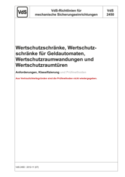 VdS 2450 - Richtlinien für mechanische Sicherungseinrichtungen