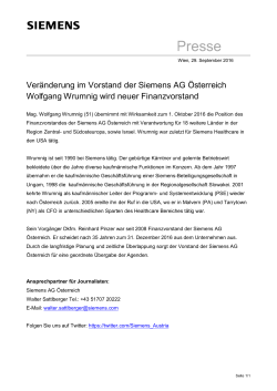 Pressemitteilung Siemens AG