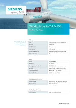 Windturbine SWT-7.0-154