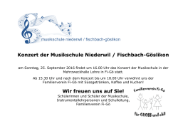 Konzert der Musikschule Niederwil / Fischbach