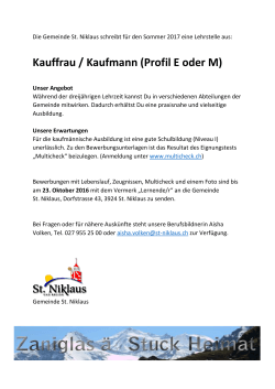 Kauffrau / Kaufmann (Profil E oder M)