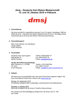 Ausschreibung DKSM 2016