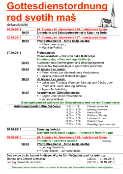 Gottesdienste vom 25.09.