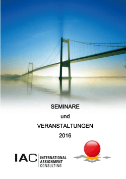 Seminare und Veranstaltungen 2016