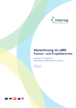 Abrechnung im eMS - Interreg Alpenrhein-Bodensee