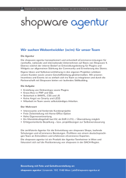 Webentwickler - shopware agentur