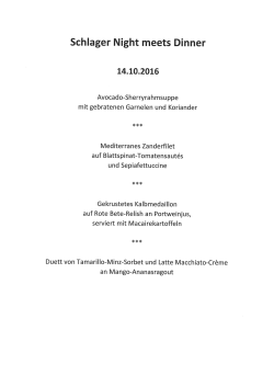 Dinnermen&uuml;