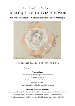 colloquium lauriacum 2016 - Gesellschaft für Archäologie in