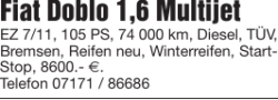 Fiat Doblo 1,6 Multijet