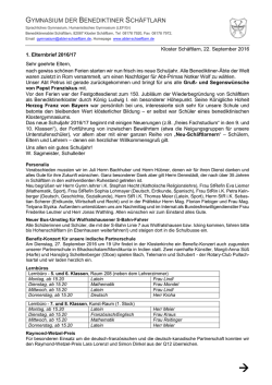 lesen - Elternbeirat des Gymnasiums der Benediktiner Kloster