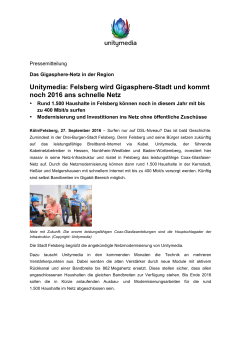 27.09.2016 - Unitymedia: Felsberg wird Gigasphere