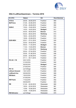 DSLV-Luftfrachtseminare &ndash; Termine 2016