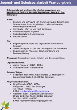 Jugend- und Schulsozialarbeit Wartburgkreis