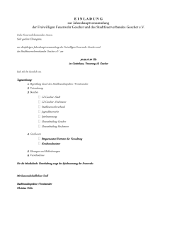 E I N L A D U N G zur Jahreshauptversammlung der Freiwilligen