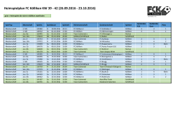 Heimspielplan KW 39-42 2016