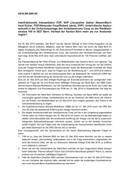 Interfraktionelle Interpellation FDP, SVP