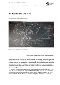 Die Wandtafel im Unterricht