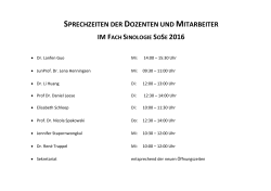 sprechzeiten der dozenten und mitarbeiter