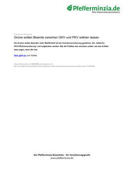 Grüne wollen Beamte zwischen GKV und PKV