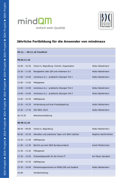 J&auml;hrliche Fortbildung f&uuml;r die Anwender von mindmaxx